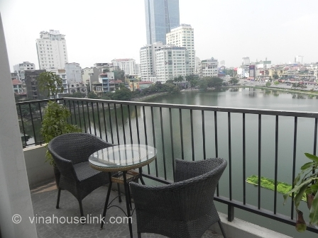 A luxury and and lake view, 7th floor, 1 bedroom serviced apartment for rent in Pham Huy Thong - Ba Dinh -Hanoi.